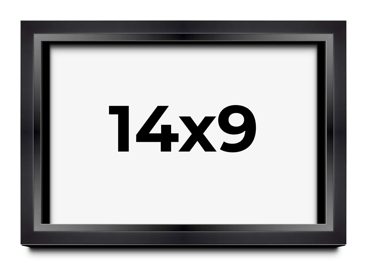 9x14 Modern Shadow Box 1.5" Depth Picture Frame with UV-Resistant Acrylic & Acid Free Backing, Available in 3 Finishes - Black, Silver, White